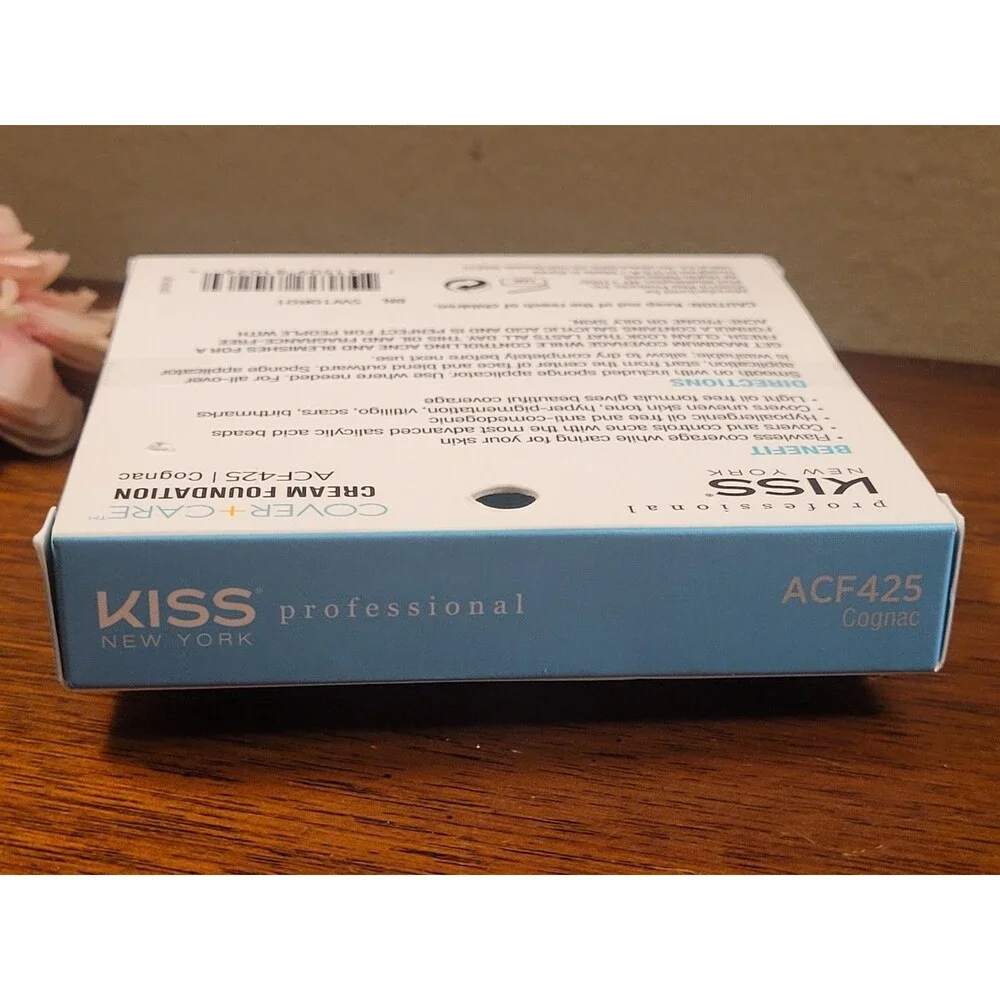 Kiss New York Cover + Care Cream Foundation ACF425 COGNAC Acne Salicylic Acid